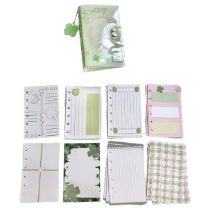 Four-Leaf Clovers Sticker Organizers A 7 Binder Notebook Sticker Storage Book Portable Pocket Notebook for Sticker