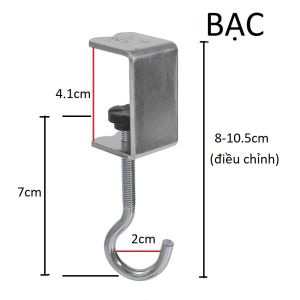 [HCM]Móc treo túi xách balo bằng thép (BẠC) xoay điều chỉnh được gắn cạnh bàn văn phòng chịu lực đa năng tiện lợi