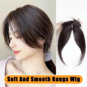 Clip-in Bangs Natural Wispy 3D French Bangs Wig Forehead Hair Extensions Black Brown Side Bangs Fringe Wig Hairpieces