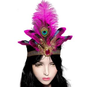Indian Feathered Hairband Festival Costume Props Headband Flapper Headdress Carnivals Party Celebration Props Headwear