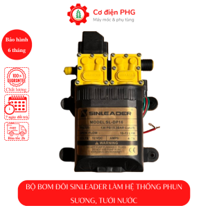 Bộ bơm đôi đơn tăng áp Sinleader 12V SL-DP16 Dùng phun sương tưới cây tưới lanrửa xe. Bảo hành 6 tháng