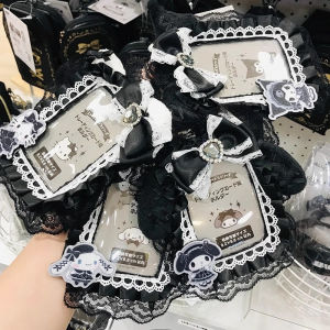 Kuromi Melody Kt Cat Black Lace Photocard Holder Cute Cartoon Photo Card Holder ID Credit Band Card Protector