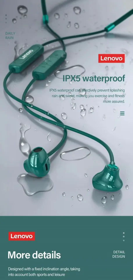 Lenovo SH1 Bluetooth Earphone IPX5 Waterproof Sport Headset