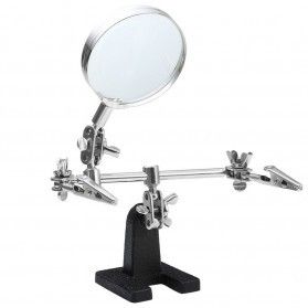 helping hands clamp tools catok penjepit + kaca pembesar alat bantu service jam elektronik miniatur