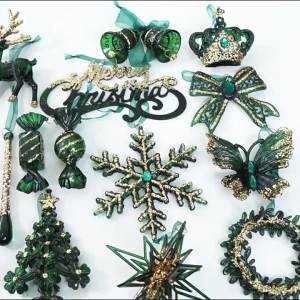 FFBH Reindeer Christmas Tree Ornament Snowflake Candy Xmas DIY Pendant Tree Bell Plastic Christmas Decorations Holiday Decoration 2B5Z7