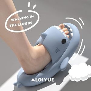 【Soft like feeling stepped on 】 Men Women Shark Slippers EVA Indoor Slippers Cartoon Couples Slides Beach Sandals Non-slip Soft House Bathroom Shoes