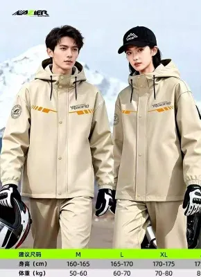 BECORATE Raincoat Set for Men and Women High-Quality PVC Material Thick Super Waterproof Motorcycle Stormproof Riding Raincoat