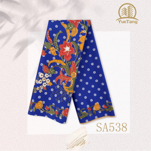 Batik-Print Sarong Fabric in Black/Pink/Blue - Ready Stock Malaysia - Soft & Durable Batik Fabric