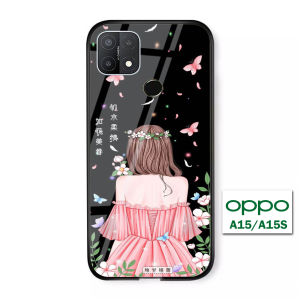 Softcase Glass Kaca OPPO A15S /A15 - Casing Hp - J84 - OPPO A15S /A15 - Pelindung hp - Case Handphone - Pelindung Handphone