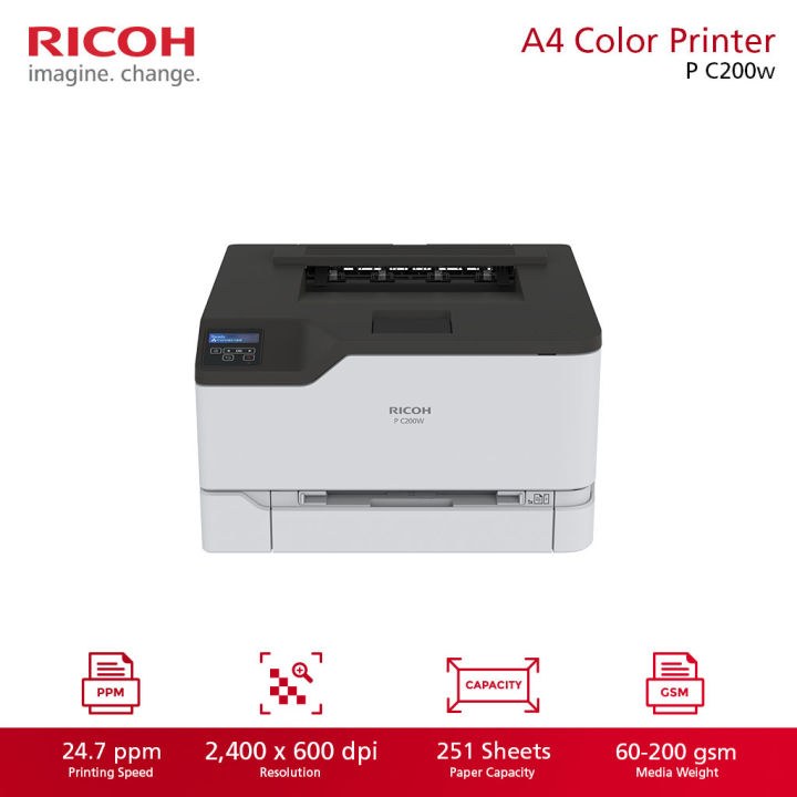 A4 Color Laser Printer w/ Wireless & Mobile Printing, 24.7ppm - P C200W ...