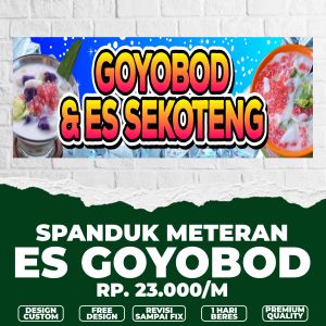 Spanduk Es Goyobod / banner es goyobod / banner spanduk meteran custom termurah