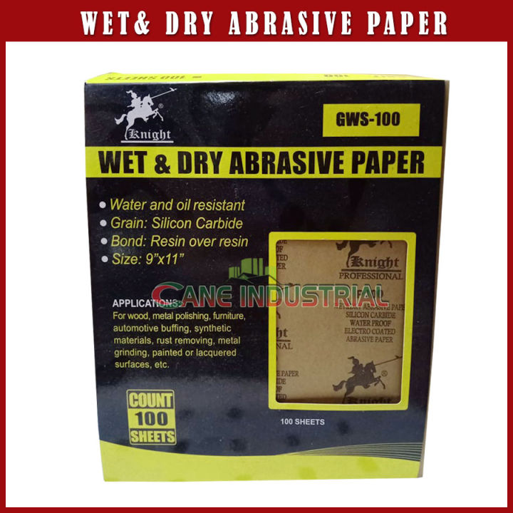 KNIGHT Wet & Dry Abrasive Paper GWS-100 /100 Sheets | Lazada PH