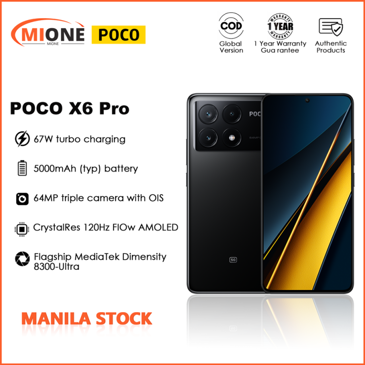 Poco X6 Pro 5G Global Version Dimensity 8300-Ultra Processor 8GB + 256GB/12GB  + 512GB 64MP Camera Xiaomi HyperOS Smartphone 67W turbo charging