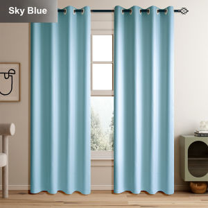 [1PC | Ring Type] Worthbuy 80% Blackout Frisia Design Langsir Tingkap Langsir Pintu Ring Eyelet Curtain Plain Curtain