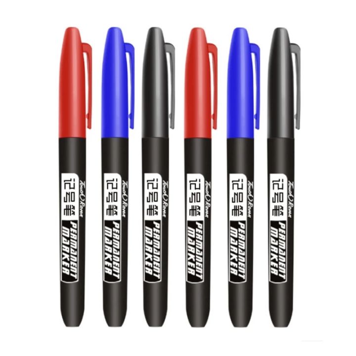 3 Color Permanent Marker Pen Waterproof Ink Fine Point 1.5mm Round Toe Color Marker Pens