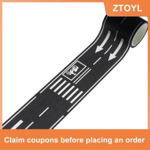 【ZTOYL】 1 cuộn 5m 1:12 Dollhouse đường giao thông đường sắt theo dõi cảnh Băng Sticker thu nhỏ đậu xe cảnh đường cong Sticker mô hình trang trí phụ kiện đồ chơi