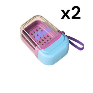 Seal with lid Shampoo box soap box Daily wash Double layer Mini Portable Mini Soap Box Soap box for travel/Travel Portable Double Layer Soap Box Sealed Mini Soap Box with Lid Drainage Soap Box