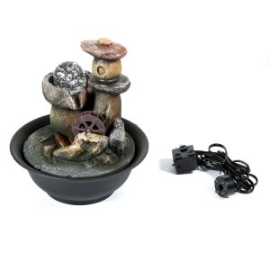 【Home Decor】Style 6 Tabletop Water Fountains Resin Crafts Feng Shui Fountain Home Office Decor Indoor Water Fountain Rockery Landscape Ornament Zen Meditation Waterfall Gift