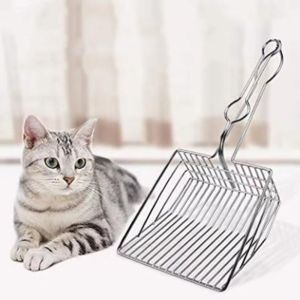 YITAQI Large Cat Litter Shovel Long Handle Metal Kitten Litter Sand Shovel Pet Products Fine Hole Waste Poop Cleaner For Cats Kitten