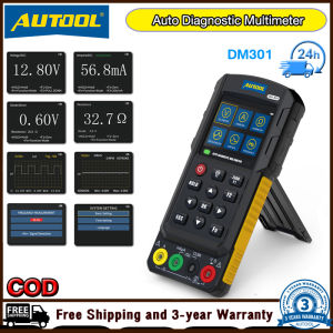 (✅จัดส่งจากประเทศไทย+รับประกัน3ปี✅)AUTOOL DM301 มัลติมิเตอร์สำหรับวินิจฉัยรถยนต์เครื่องทดสอบไดโอดรีตัวต้านทานแรงดันไฟฟ้ากระแสตรง DC AC โวลต์มิเตอร์แอมมิเตอร์โวลต์มิเตอร์มัลติมิเตอร์ความแม่นยำสูง