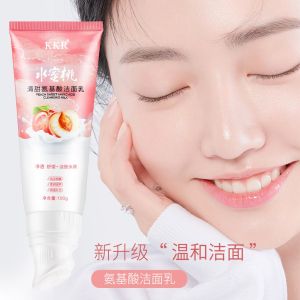 Pembersih Wajah / Facial Wash Peach Sweet Animo Acid Cleansing Milk dengan Kuas Silikon Lembut