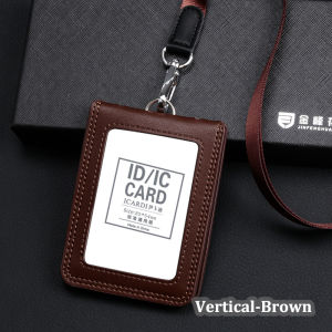 2023 NEW US Police Reporter Coach Referee Doctors Badge Holder 100% Cowhide Formal Work ID Card Case with Lanyard Office Supplies