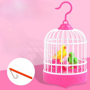 Oldlaiben Electronic Simulation Bird Cage Toy Beautiful Bird Parrot Toy Light with Music Mainan Budak Burung Lampu Dan