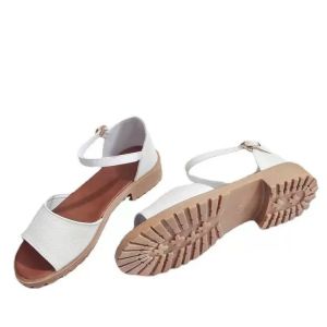 [Free Shipping] Fish Mouth Roman Sandals For Women New Summer And Spring Low-Heel Flat Casual Beach Sandals White Student Shoes