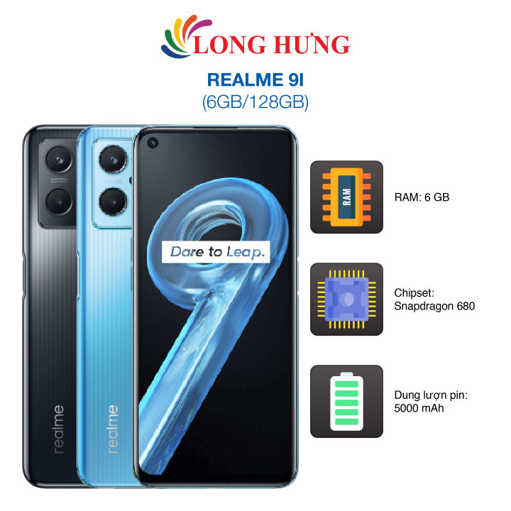 Điện thoại Realme 9i (6GB/128GB) - Hàng chính hãng - Màn hình rộng lớn, hiển thị rõ ràng, hiệu năng mạnh mẽ