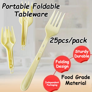 Disposable Folding Fork Food Grade Material Tableware Individual Packaging For Party Non-toxic
