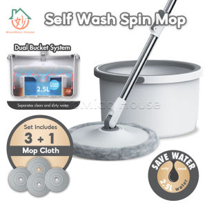 Self Wash Spin Mop Spinner Flat Mop Cleaner Wash Wet & Dry Microfiber Mop Round Mop