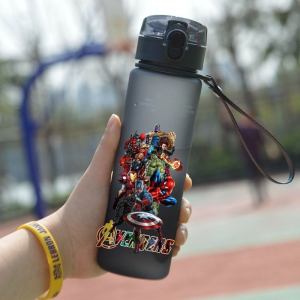 560ml Botol Air Spiderman Iron Man Avengers Pattern Kids Water Bottle Botol air Budak水瓶水壺