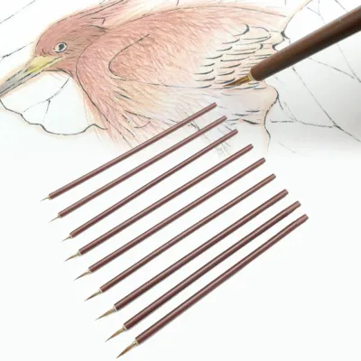 MMLUCK 3 cái/bộ 18cm N1N Tranh Sơn Dầu Văn Phòng Phẩm Bút Vẽ Thư Pháp Nghệ Thuật Bút Có Móc Bút Cọ Vẽ Bút Lông