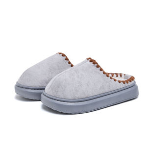 IELGY cotton slippers warm home flannel cap toe indoor non-slip slippers