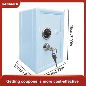 【CANAMEK】 Frcctre trẻ em an toàn ngân hàng hộp tiền với khay tiền xu Mini Locker nhỏ an toàn lưu trữ hộp con heo đất ngân hàng với sự kết hợp khóa và chìa khóa