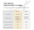 Cáp Displayport 1.4 UGREEN DP112 - Hỗ trợ phân giải 8K@60Hz - Lõi đồng 26AWG ba lớp bảo vệ chống nhiễu - Hãng phân phối chính thức - Bảo hành 18 tháng 1 đổi 1. 