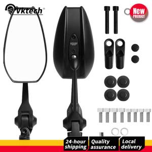 2Pcs HD Motorbike Side Mirror Foldable HandleBar Side View Mirror Universal Motorcycle Reflector for Bicycle Motorbikes