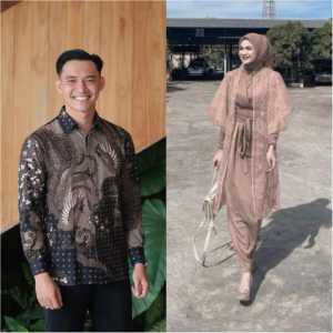 Gamis Brokat Wanita Baju Muslim Outer Brukat Modern Trend Lebaran 2025 KIMONO COUPLE