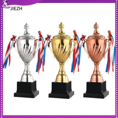 JIEZH ทอง เงิน บรอนซ์ ถ้วยรางวัล 35/32/29 ซม. ของที่ระลึก ถ้วยรางวัลกีฬา เกมกีฬา พร็อพการแข่งขัน ถ้ว