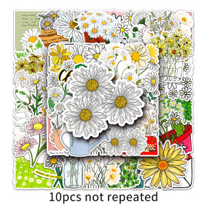 50PCS Daisy Sunflower Sticker INS Style Small Fresh Plant Flower Cartoon Graffiti Waterproof Sticker