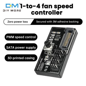diymore Computer Fan Speed Controller 60W High-Power Hub Controller Four-Wire Fan PWM Speed Control