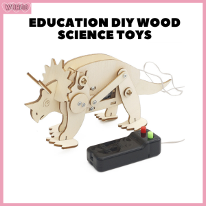 STEM EDUCATION DIY Wire Control Electronic Triceratops Scientific Toys Kit Wooden Educational Science Experiment Material