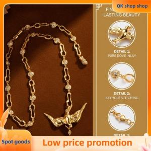 ✨QK shop✨ New High Quality Alloy Peace Bird Long Chain Necklace For Women Fashion Jewelry Gift Birthday Party Dress Necklace Accessories