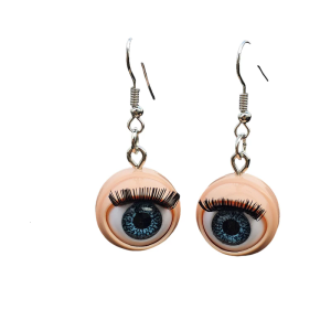 Gothic Style Acrylic Eyeball Earrings With Detailed Eyelashes Alternative Fashion Festival Accessories