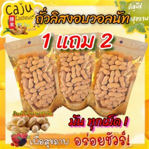 Hot Deal ! ถั่วลิสง อบวอลนัท (1แถม2) หอมกลิ่นวอลนัท อร่อย มันทุกเม็ด (ปริมาณรวม 450g / 750g)