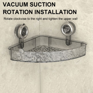 Suction Cup Bathroom Storage Shelf for Toothbrushes and Toiletries Clear Wall Caddy for Bathroom Organization