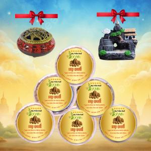 Combo 3 Hộp Nụ Quế tặng 1 Lư xông nụ trầm. Nụ trầm hương Y Mộc Huế nguyên liệu tự nhiên. Thờ cúng tẩy uế xông nhà thư giãn thanh lọc không khí