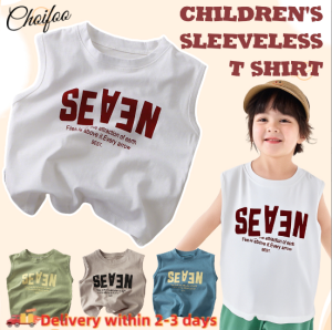 ChoiFoo Choifoo เสื้อยืดแขนสั้นสำหรับเด็กเสื้อยืดแขนกุดแฟชั่นสไตล์เกาหลีระบายอากาศได้ดีเสื้อยืดผ้าฝ้ายเสื้อยืดลำลองทรงหลวมบางๆสำหรับเด็กผู้ชายและเด็กผู้หญิง