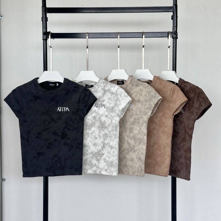 Atipashop - BURY TOP เสื้อยืด แขนกุด มัดย้อม ฟอก ผ้าใส่สบาย