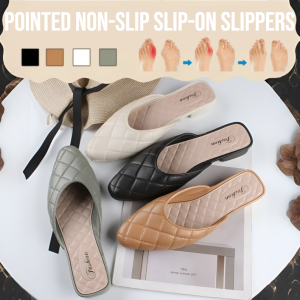 Pointed Solid Color Non-Slip Slip-On Slippers Womens Sandals Baotou Lazy Casual Sandals Comfortable Korean Sandals For Women